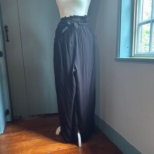 Rachel Pally Black Flowy Tie/Belted Pants